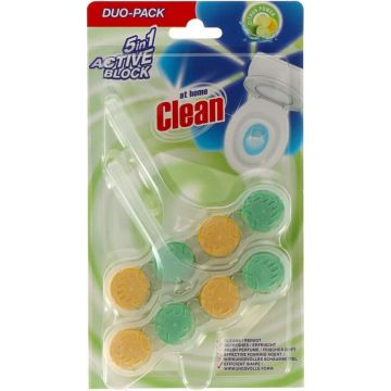 AT HOME CLEAN CITRUS POWER 5 IN 1 TOILETBLOK 2 STUKS