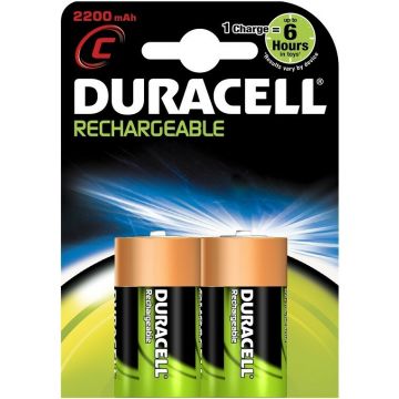 DURACELL RECHARGEABLE (DURACELL) RECHARGEABLE C OPLAADBARE BATTERIJEN PAK 2 STUKS