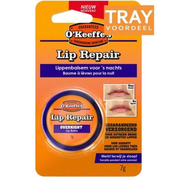 O'KEEFFE'S LIP REPAIR (O KEEFFE'S) LIP REPAIR OVERNIGHT LIPPENBALSEM TRAY 6 X 7 GRAM