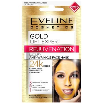 EVELINE GOLD LIFT EXPERT (EVELINE) GOLD LIFT EXPERT LUXURY ANTI-WRINKLE FACE MASK GEZICHTSMASKER ZAKJE 7 ML
