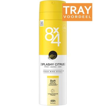 8X4 SPLASHY CITRUS DEODORANT SPRAY TRAY 6 X 150 ML