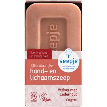 SEEPJE VETIVER MET CEDERHOUT HANDZEEP DOOSJE 120 GRAM