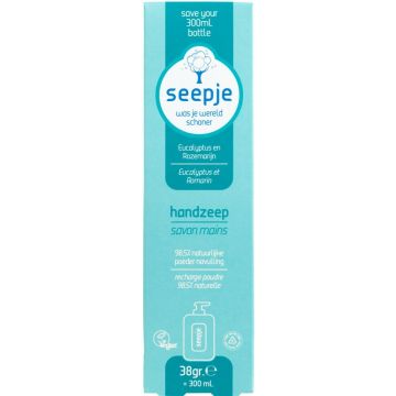 SEEPJE EUCALYPTUS EN ROZEMARIJN HANDZEEP (NAVULLING) POMP 38 GRAM