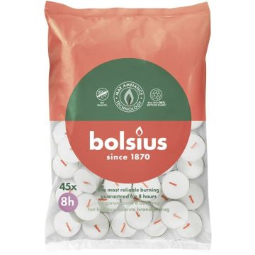 BOLSIUS 8 UUR THEELICHTEN 45 STUKS
