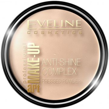 EVELINE ART MAKE-UP ANTI-SHINE COMPLEX PRESSED POWDER 31 TRANSPARENT POEDER DOOSJE 14 GRAM