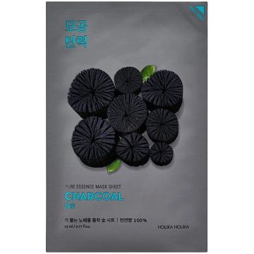 HOLIKA HOLIKA PURE ESSENCE MASK SHEET CHARCOAL GEZICHTSMASKER ZAKJE 23 ML