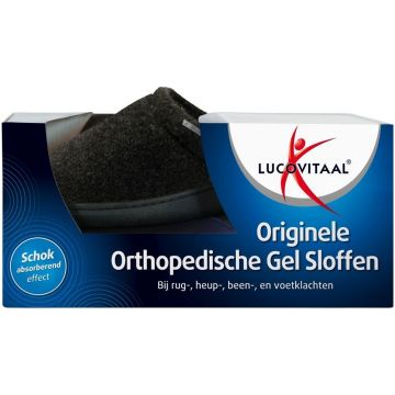 LUCOVITAAL ORIGINELE ORTHOPEDISCHE GEL SLOFFEN 40/41 ZWART 1 PAAR