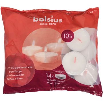 BOLSIUS 10 UUR THEELICHTEN 14 STUKS