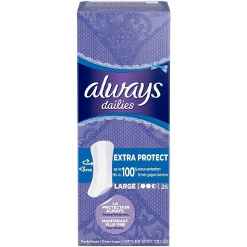 ALWAYS DAILIES EXTRA PROTECT LARGE INLEGKRUISJES DOOSJE 26 STUKS