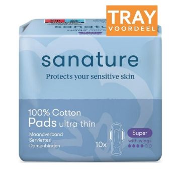 SANATURE NORMAAL MET VLEUGELS MAANDVERBAND TRAY 6 X 10 STUKS