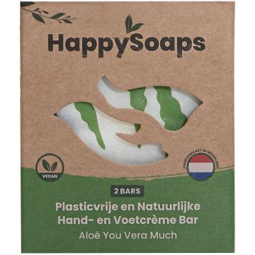 HAPPYSOAPS ALOE YOU VERA MUCH HAND EN VOETCREME BAR DOOSJE 40 GRAM