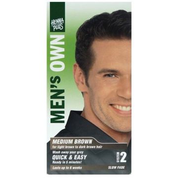 HENNA PLUS MEN'S OWN MEDIUM BROWN HAARKLEURING PAK 1 STUK