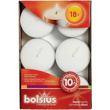 BOLSIUS 10 UUR THEELICHTEN 18 STUKS