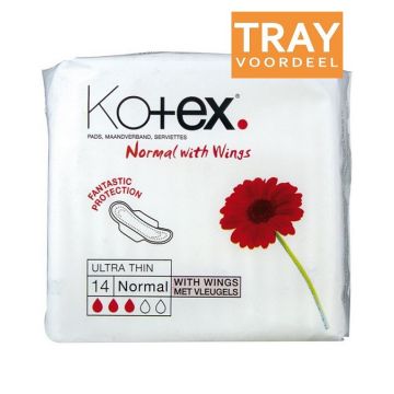 KOTEX NORMAL (KOTEX) NORMAL MAANDVERBAND TRAY 12 X 14 STUKS