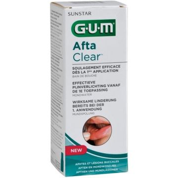 GUM AFTA CLEAR AFTEN EN MONDWONDJES SPOELING FLACON 120 ML