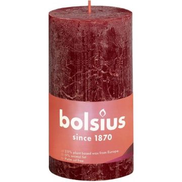 BOLSIUS RUSTIEK 130 X 68 MM STOMPKAARS (BORDEAUX) 1 STUK