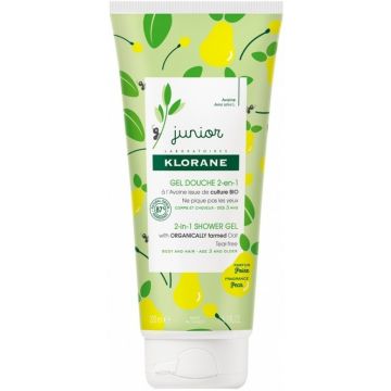 KLORANE JUNIOR PEAR FRAGRANCE TEAR-FREE 2-IN-1 SHOWER GEL DOUCHEGEL TUBE 200 ML