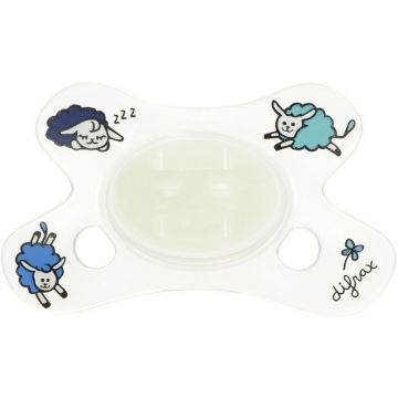 DIFRAX FOPSPEEN NATURAL NACHT GLOW IN THE DARK 0-6M (ASSORTI) DOOSJE 1 STUK