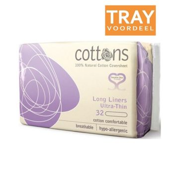 COTTONS LONG LINERS ULTRA THIN INLEGKRUISJES TRAY 48 X 32 STUKS
