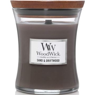 WOODWICK SAND & DRIFTWOOD GEURKAARS POT 275 GRAM