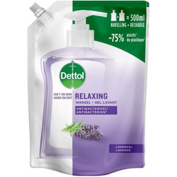 DETTOL RELAXING LAVENDEL WASGEL HANDZEEP (NAVULLING) ZAK 500 ML