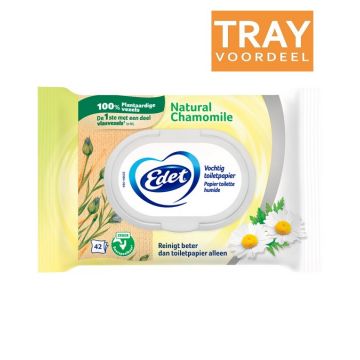 EDET NATURAL CHAMOMILE VOCHTIG TOILETPAPIER TRAY 7 X 42 STUKS