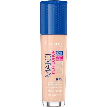 RIMMEL MATCH PERFECTION (RIMMEL) MATCH PERFECTION 010 LIGHT PORCELAIN FOUNDATION 30 ML