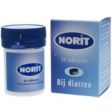 NORIT TABLETTEN BIJ DIARREE POT 50 STUKS