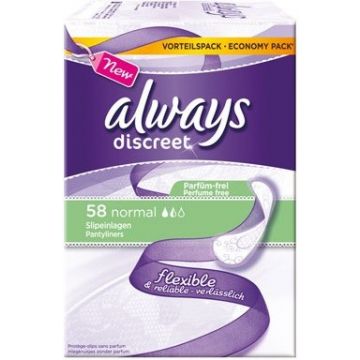 ALWAYS DISCREET (ALWAYS) DISCREET NORMAL INLEGKRUISJES DOOSJE 58 STUKS