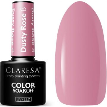 CLARESA COLOR SOAK OFF DUSTY ROSE 08 UV/LED GELLAK 5 GRAM