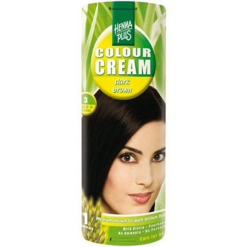 HENNA PLUS COLOUR CREAM 3 DARK BROWN HAARKLEURING PAK 1 STUK