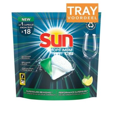 SUN OPTIMUM (SUN) OPTIMUM ALL IN 1 CITROEN VAATWAS CAPSULES TRAY 8 X 18 STUKS