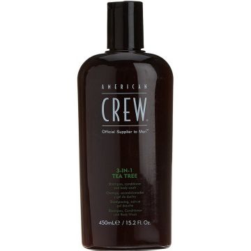 AMERICAN CREW 3-IN-1 TEA TREE SHAMPOO, CONDITIONER AND BODY WASH FLACON 450 ML