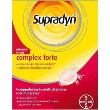 SUPRADYN COMPLEX FORTE (SUPRADYN) COMPLEX FORTE SINAASAPPEL/PASSIEVRUCHTSMAAK BRUISTABLETTEN DOOSJE 45 STUKS