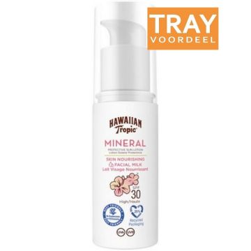 HAWAIIAN TROPIC MINERAL SPF 30 SKIN NOURISHING FACIAL MILK ZONNEBRANDCREME TRAY 6 X 50 ML