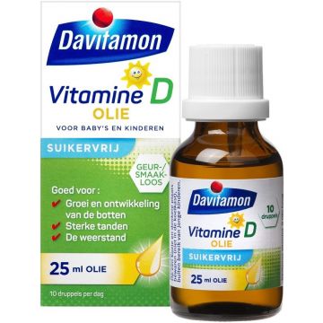 DAVITAMON VITAMINE D (DAVITAMON) VITAMINE D OLIE SUIKERVRIJ VOOR BABY'S EN KINDEREN FLES 25 ML