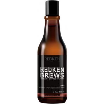 REDKEN BREWS 3-IN-1 SHAMPOO, CONDITIONER & BODY WASH FLACON 300 ML