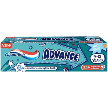 AQUAFRESH ADVANCE 9-12 JAAR TANDPASTA TUBE 75 ML