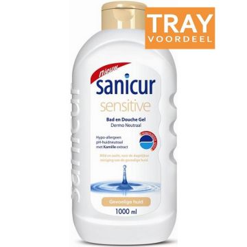 SANICUR SENSITIVE BATH & SHOWER GEL DOUCHEGEL TRAY 4 X 1000 ML