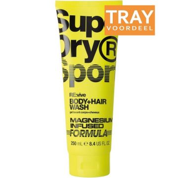 SUPERDRY SPORT RE:VIVE (SUPERDRY) RE:VIVE BODY + HAIR WASH DOUCHEGEL TRAY 6 X 250 ML
