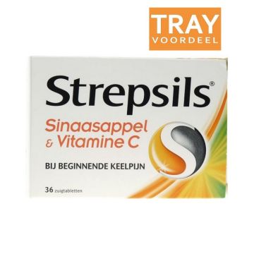 STREPSILS SINAASAPPEL & VITAMINE C BIJ BEGINNENDE KEELPIJN ZUIGTABLETTEN TRAY 96 X 36 STUKS