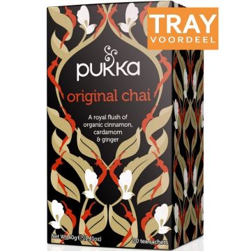 PUKKA ORIGINAL CHAI CINNAMON, CARDAMOM & GINGER THEE 4 X 20 ZAKJES