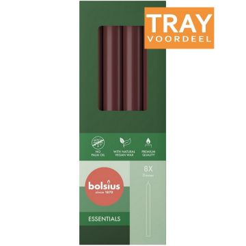 BOLSIUS ESSENTIAL 230 X 20 MM DINERKAARS BORDEAUX 4 X 8 STUKS