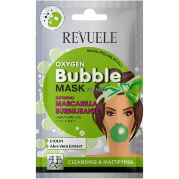 REVUELE OXYGEN BUBBLE (REVUELE) OXYGEN BUBBLE CLEANSING & MATTIFYING FACIAL MASK GEZICHTSMASKER ZAKJE 15 ML