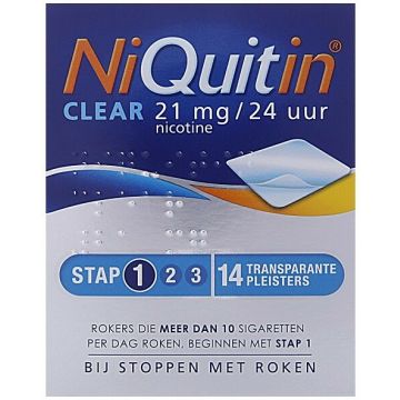 NIQUITIN CLEAR 21 MG NICOTINE PLEISTERS DOOSJE 14 STUKS