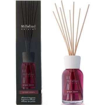 MILLEFIORI NATURAL GRAPE CASSIS (MILLEFIORI) GRAPE CASSIS FRAGRANCE DIFFUSER GEURSTOKJES 100 ML