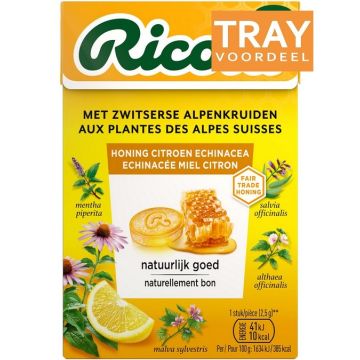 RICOLA HONING CITROEN ECHINACEA KRUIDENPASTILLES TRAY 120 X 50 GRAM