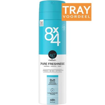 8X4 PURE FRESHNESS DEODORANT SPRAY TRAY 6 X 150 ML