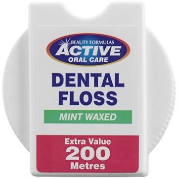 ACTIVE ORAL CARE MINT WAXED 200 METER DENTAL FLOSS FLOSDRAAD PAK 1 STUK