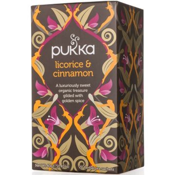 PUKKA LICORICE & CINNAMON THEE DOOSJE 20 ZAKJES